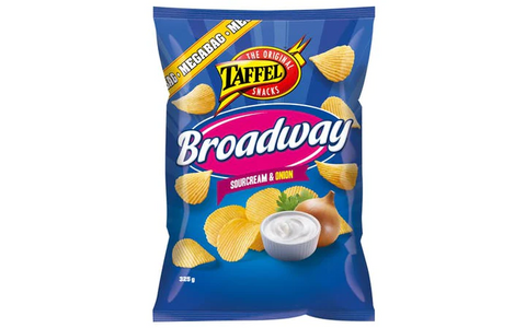  Taffel Broadway sour cream & onion flavored chips 1 Pack of 325g 11.5oz