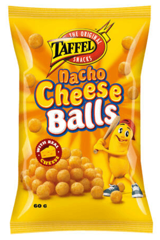 Taffel Nacho Cheese Balls flavored cheese Snacks 1 Pack of 60g 2.1oz