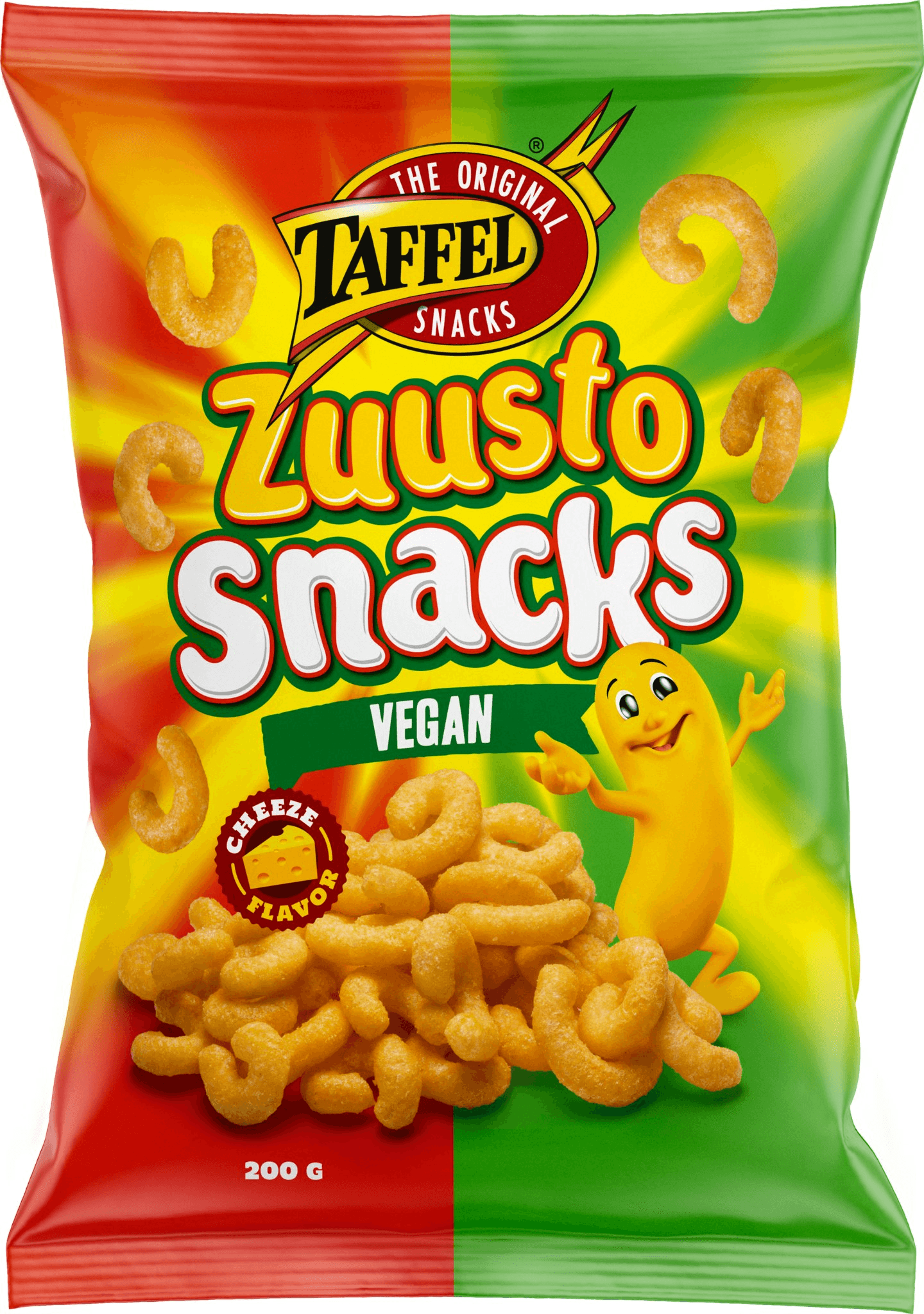 Taffel Zuustosnacks vegan cheese-flavored corn chips 1 Pack of 200g 7.1oz | Soposopo