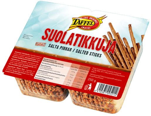 Taffel salted sticks baked Snacks 1 Box of 250g 8.8oz