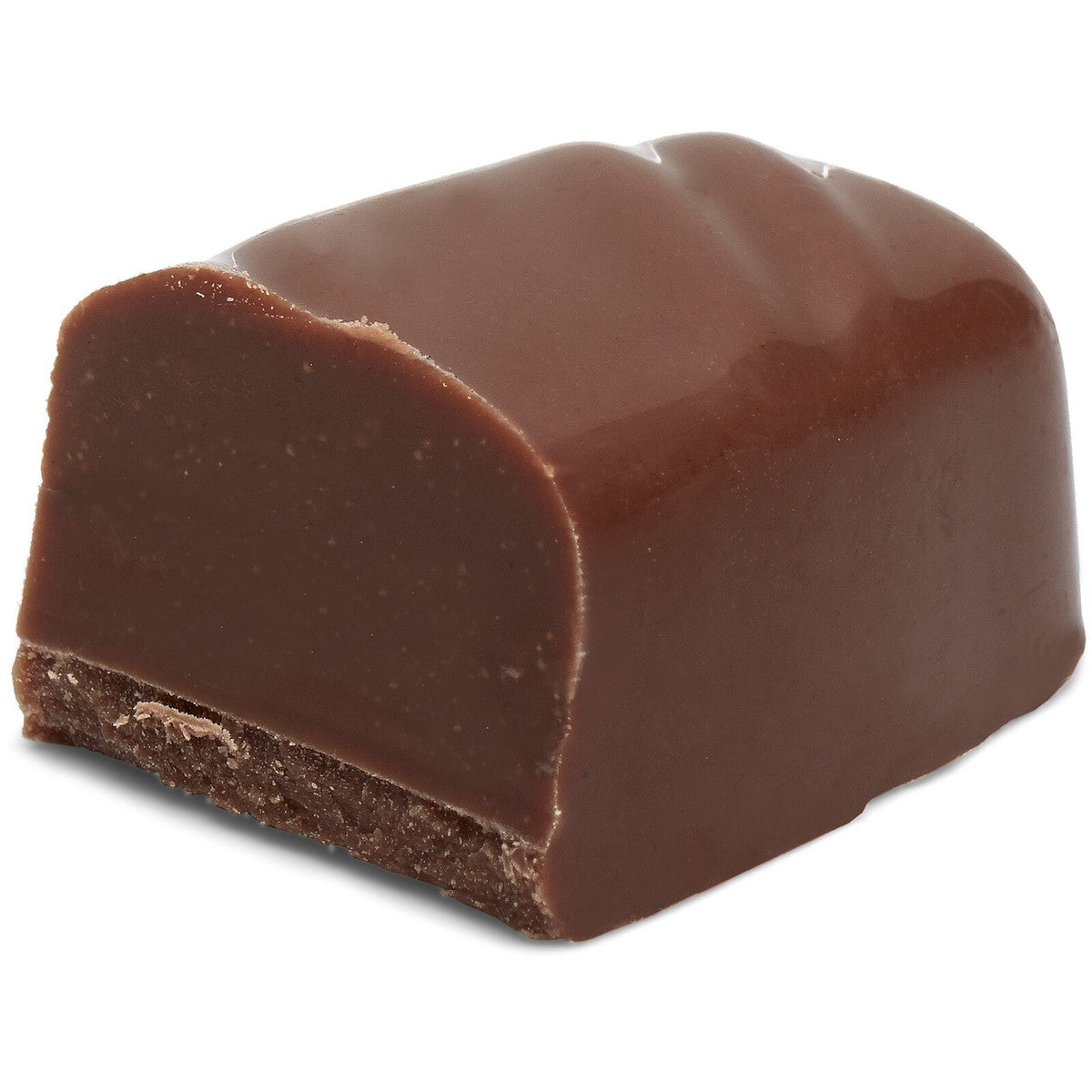 Karl Fazer milk chocolate piece cut open