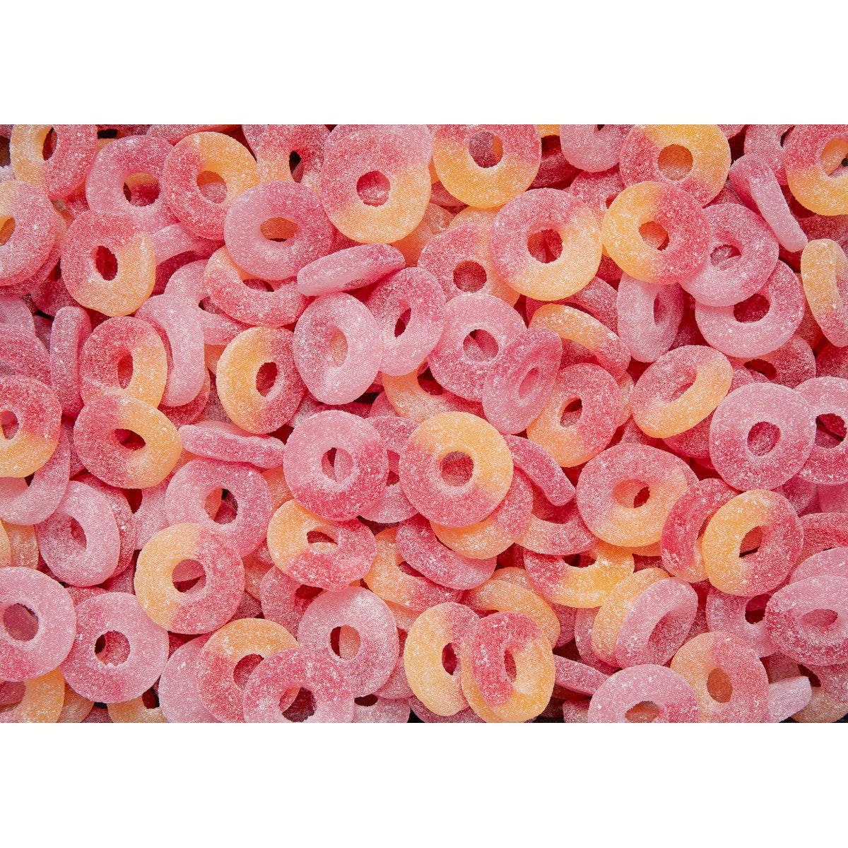 Pile of Fazer Tutti Frutti Rings gummies