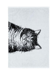 Finlayson Hand Towel Selviytyjät Cat 50x70 cm Black/White | Soposopo