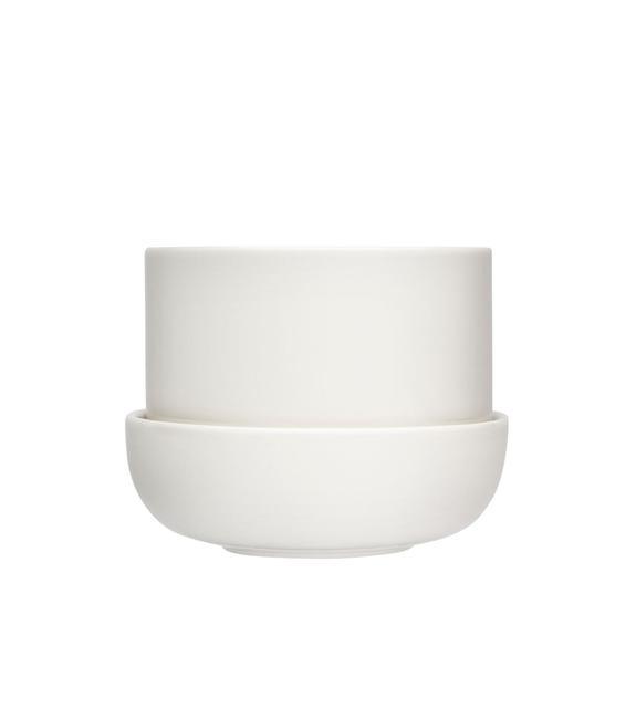 Iittala Nappula Plant Pot and Saucer S 170x130mm white | Soposopo