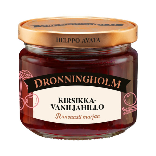Dronningholm Cherry Vanilla Jam 280g (Kirsikka-vaniljahillo)