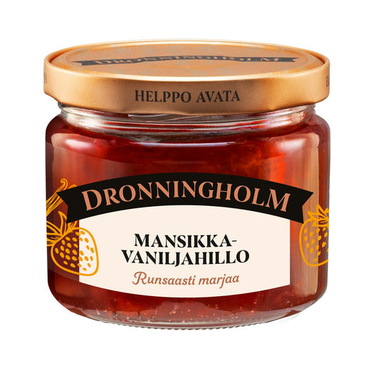 Dronningholm Strawberry Vanilla Jam 280g (Mansikka-vaniljahillo)