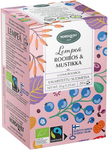 Nordqvist Lempeä Rooibos & Blueberry Organic & Fair Trade Tea 1 Pack of 35g  1.2oz