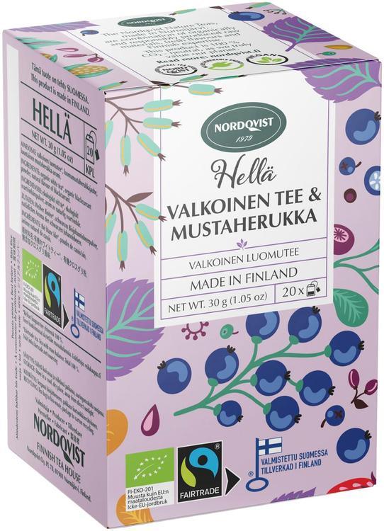 Nordqvist Hellä White Tea & Blackcurrant Tea 1 Box of 30g  1.1oz | Soposopo