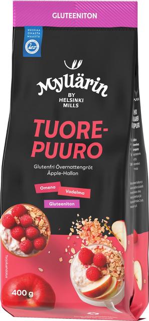 Myllärin Gluten-Free Overnight Porridge Apple-Raspberry 400 g | Soposopo