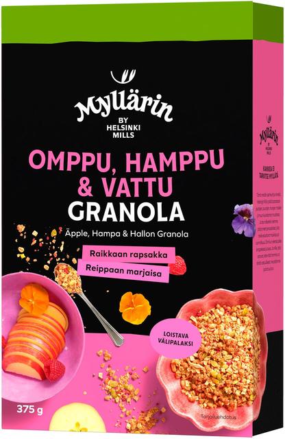 Myllärin Apple-Hemp-Raspberry Granola 375 g | Soposopo