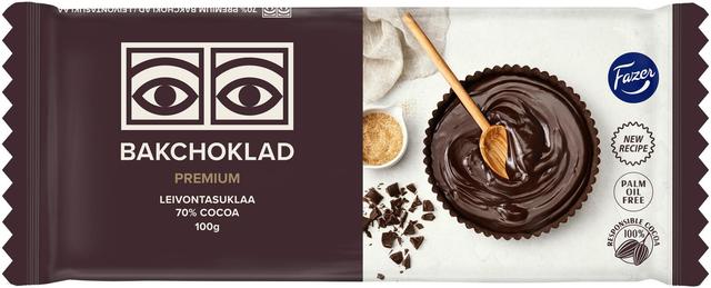 Fazer Ögon 70% Premium Dark Baking Chocolate 100g | Soposopo