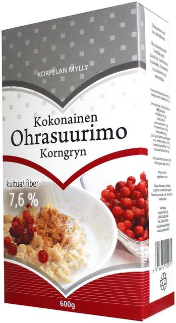 Whole Barley Grains 600 g, Korpelan Mylly | Soposopo