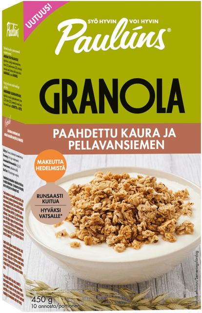 Paulúns Roasted Oat and Flaxseed Granola Cereal Muesli 450 g | Soposopo