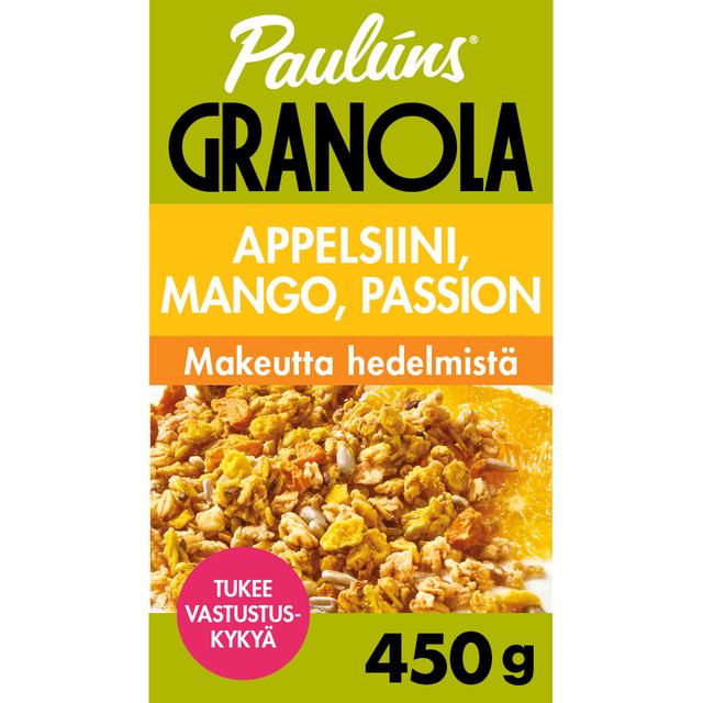 Paulúns Orange-Mango-Passion Fruit Granola Cereal Muesli 450 g | Soposopo