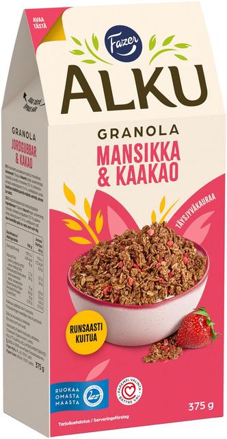 Fazer Alku Strawberry & Cocoa Granola 375 g | Soposopo