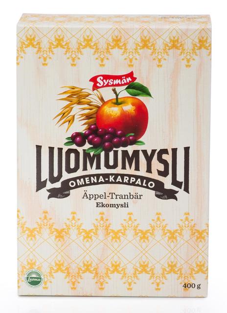 Sysmä Apple-Cranberry Organic Muesli 400 g | Soposopo