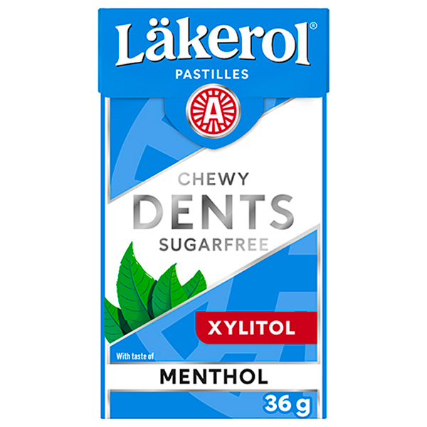 Läkerol Dents Menthol Xylitol Pastilles 1 Box × 36g