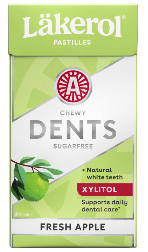 Läkerol Dents Apple Fresh White Xylitol Pastilles 1 Box × 36g