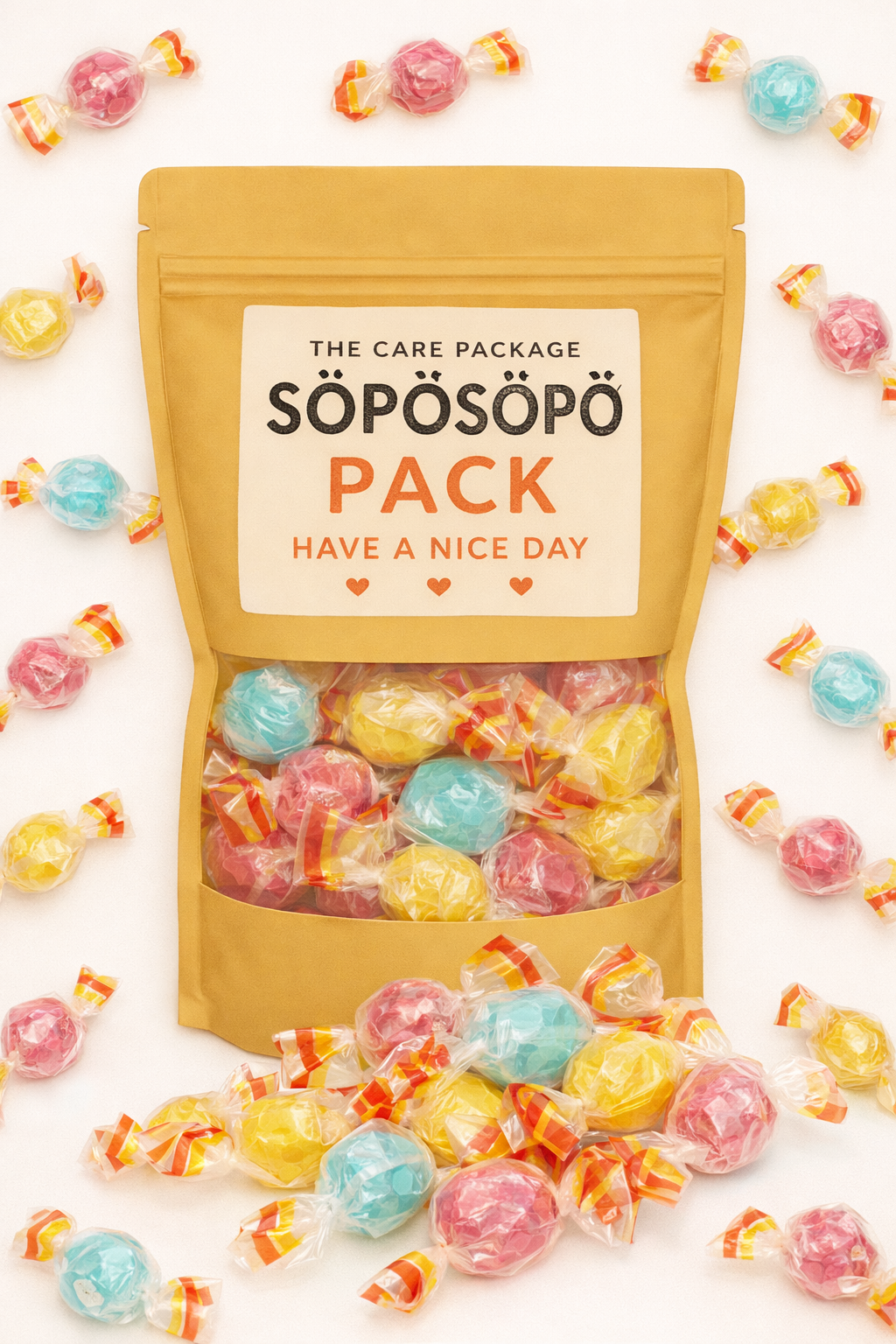 SÖPÖSÖPÖ Scandinavian Treat Pack – Jäähelmi Fruit Candy – 150g Nordic Candy Bag – Assorted Fruit Flavour Hard Candies – soposopo pack