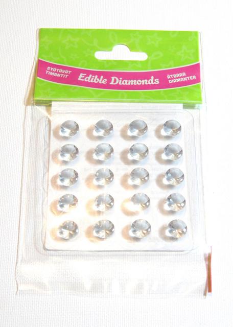 Confetti Edible Diamonds. Clear. 20pcs | Soposopo