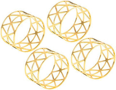 House Napkin Ring 4pcs, Diameter 4.6cm, Gold | Soposopo