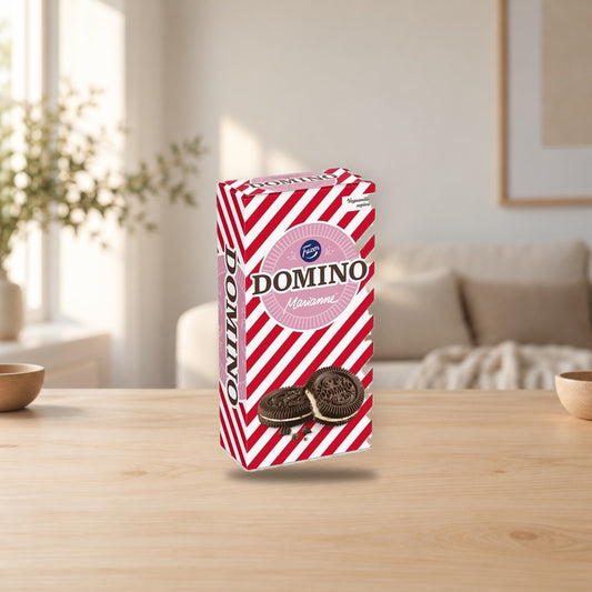 Fazer Domino Marianne Biscuits 350g – product photo on a table