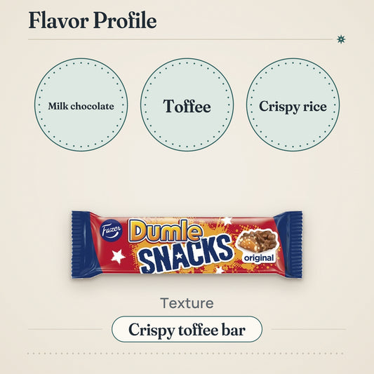 Fazer Dumle Chocolate Bar with Toffee & Crispy Rice 40g – Flavor profile