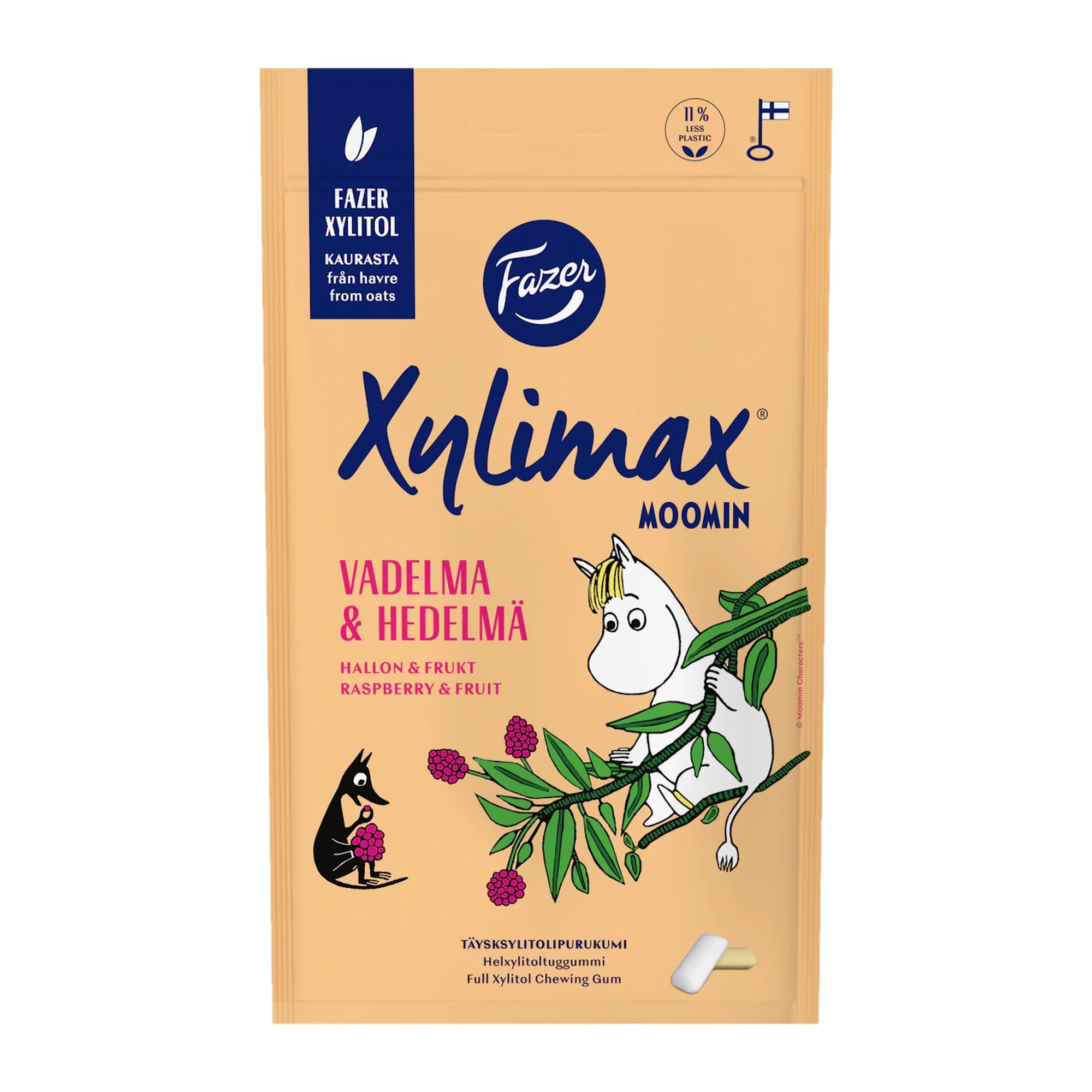 Moomin Raspberry & Fruit Chewing Gum 100g – product photo