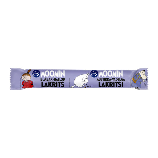Fazer Moomin Blueberry Raspberry Licorice Bar 20g – product photo