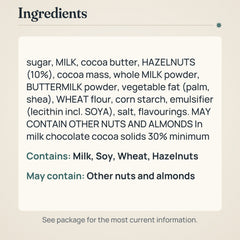 Fazer Geisha Milk Chocolate with Hazelnut Filling 3kg Box – Ingredients and allergens
