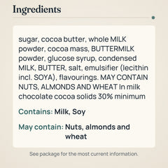 Fazer Salty Toffee Crunch Milk Chocolate Bar 180g – Ingredients and allergens