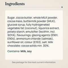 Fazer Liquorice Drage Milk Chocolate 180g Bar – Ingredients and allergens
