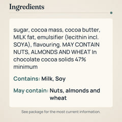 Karl Fazer 47% Dark Chocolate Bar 180g – Ingredients and allergens