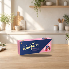 Karl Fazer Raspberry Yoghurt Chocolate 250g Box – product photo on a table