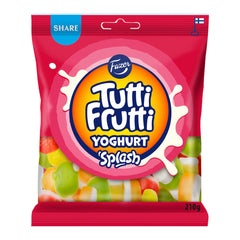 Fazer Tutti Frutti Yoghurt Splash Gummy 210g Pack – product photo