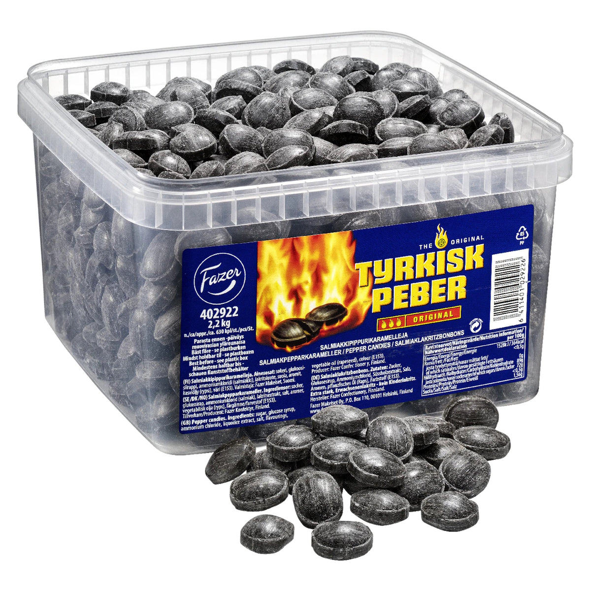 Fazer Tyrkisk Peber Salty Licorice 2.2kg Box – product photo
