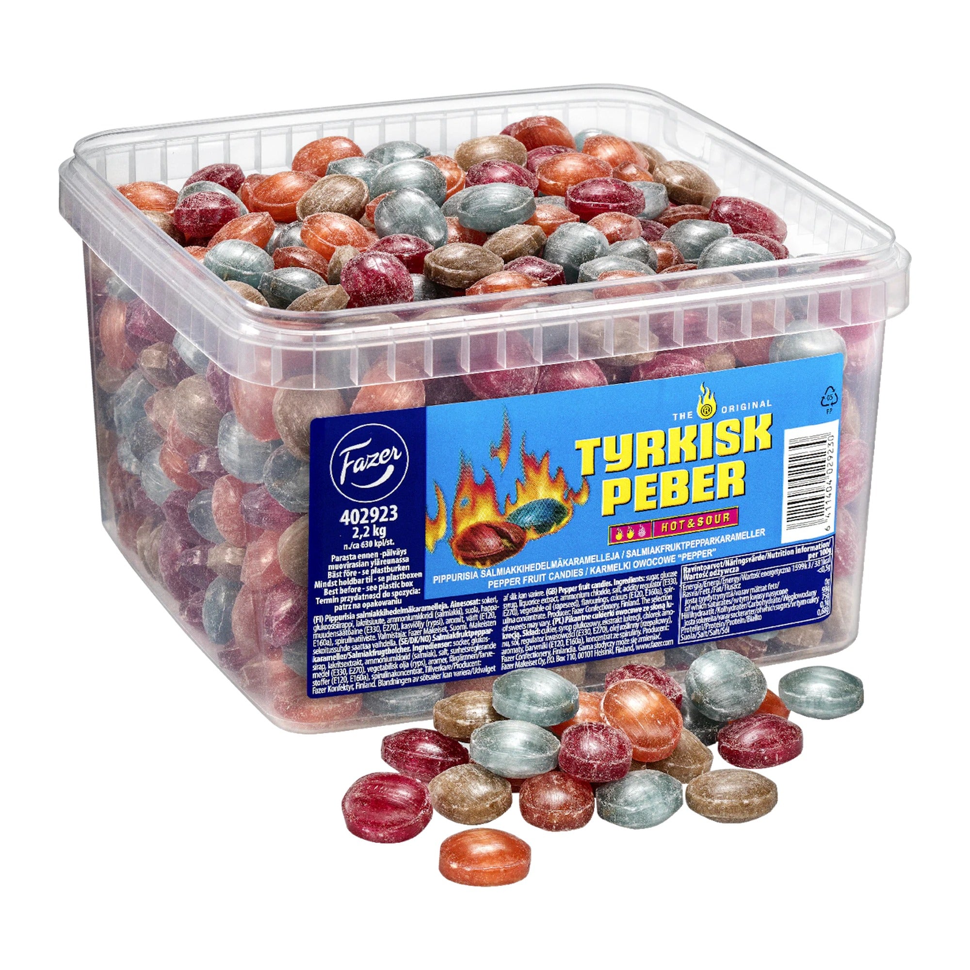 Fazer Tyrkisk Peber Hot Sour Licorice 2.2kg Box – product photo