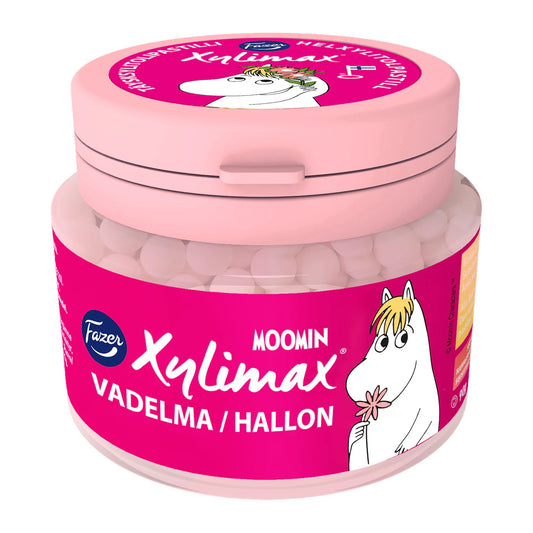 Moomin Raspberry Pastilles 90g Jar – product photo