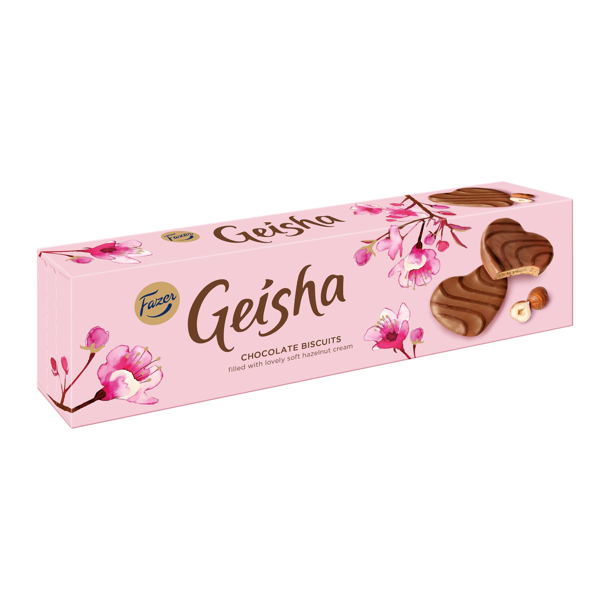 Fazer Geisha Chocolate Hazelnut Cream Biscuits 100g Box – product photo