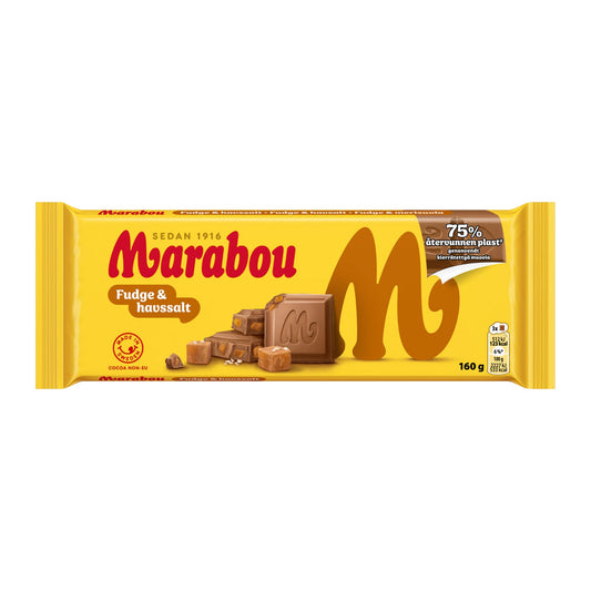 Marabou Fudge & Sea Salt Chocolate Bar 160g- Swedish Candy – product photo