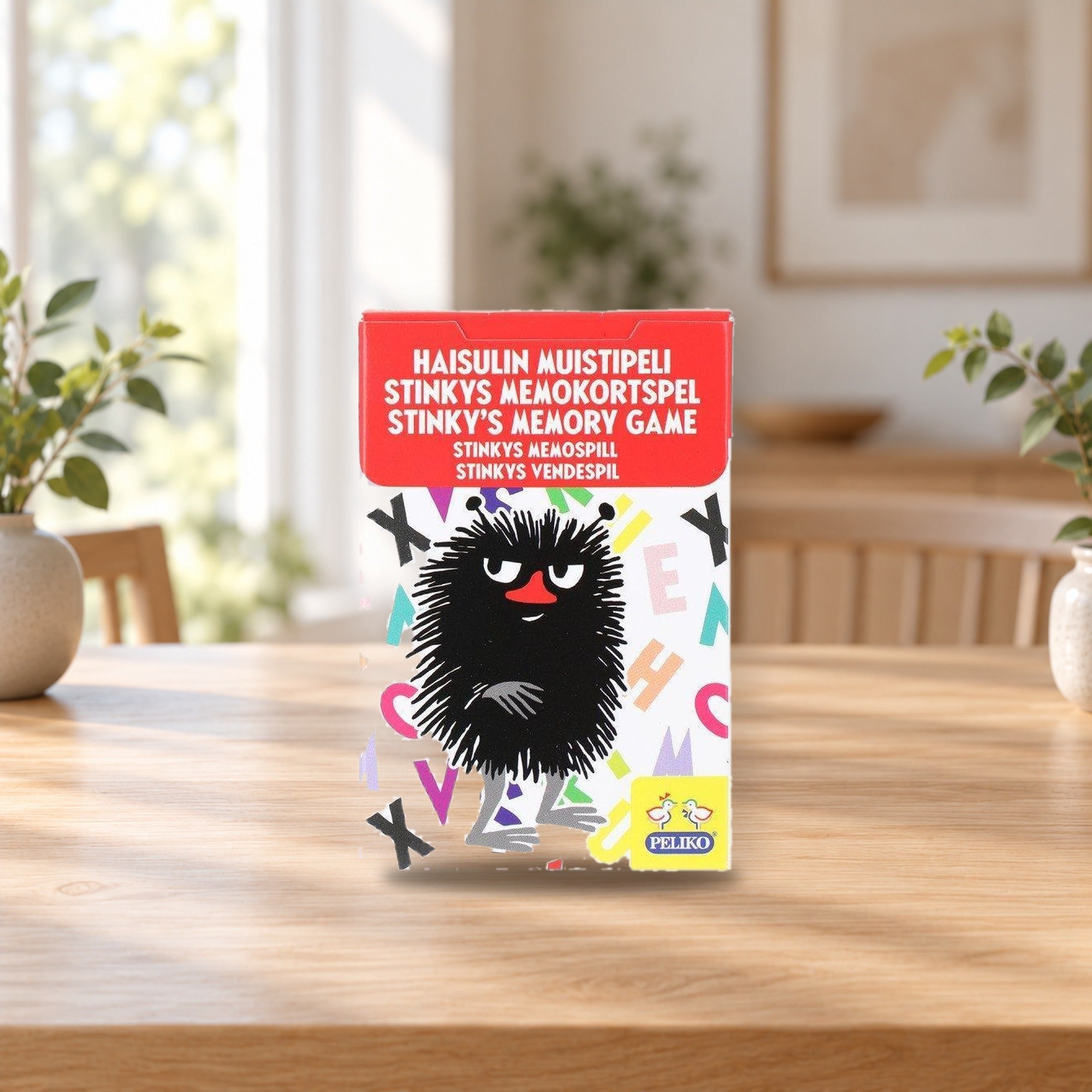 Moomin Stinky's Memo Card Game by Martinex – product photo on a table
