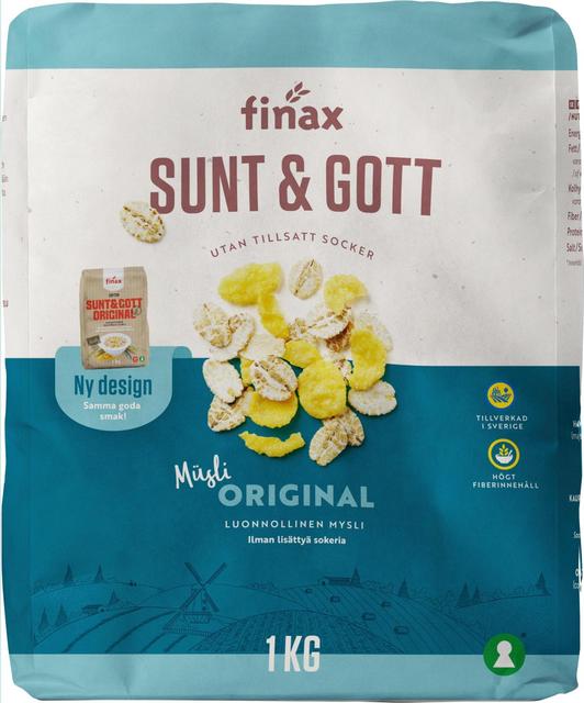 Finax Sunt & Gott Original Authentic Muesli without added sugar 1 kg | Soposopo