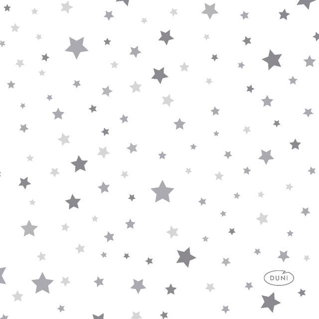 DUNI Napkin Silver Stardust 24x24cm 3-ply 20pcs