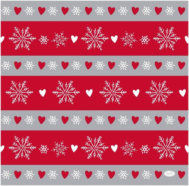 DUNI Bio Dunisoft® 12pcs 40x40cm Winter Flakes Heart Napkin | Soposopo