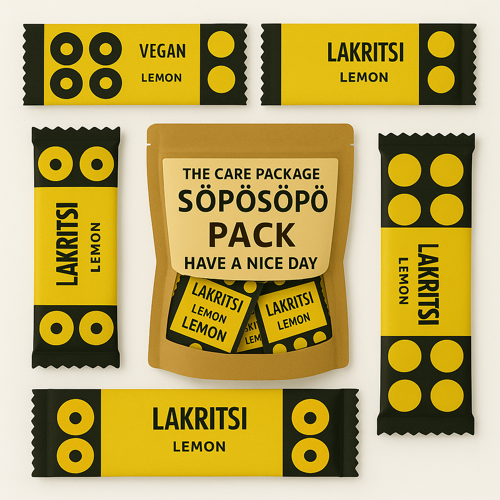 SÖPÖSÖPÖ Scandinavian Treat Pack – Fazer Lemon Licorice Stick 20g × 5 Bars – soposopo pack