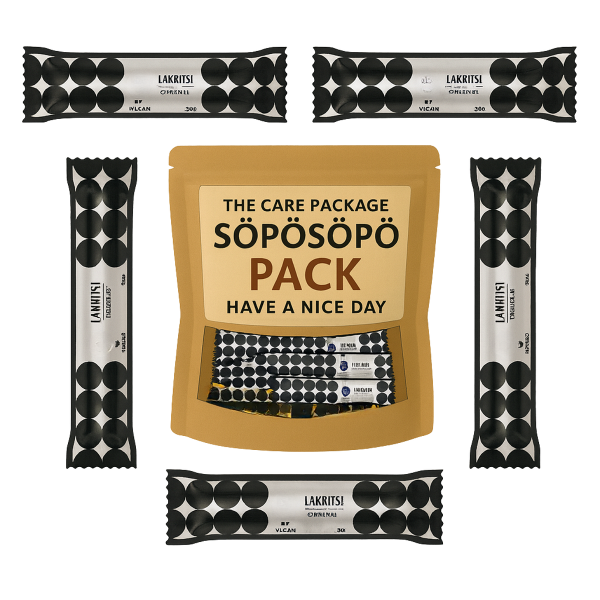 SÖPÖSÖPÖ Scandinavian Treat Pack – Fazer Lakritsi Original Licorice Sticks – 20g × 5 Bars – soposopo pack