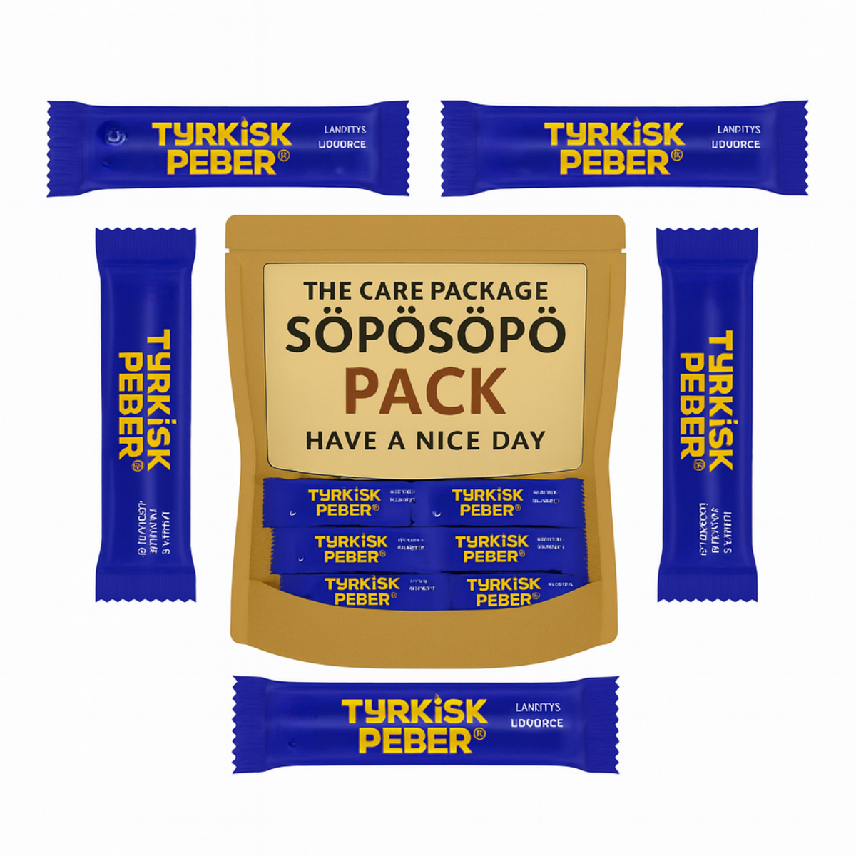 SÖPÖSÖPÖ Scandinavian Treat Pack – Fazer Tyrkisk Peber Licorice Bars – 20g × 5 Bars – soposopo pack