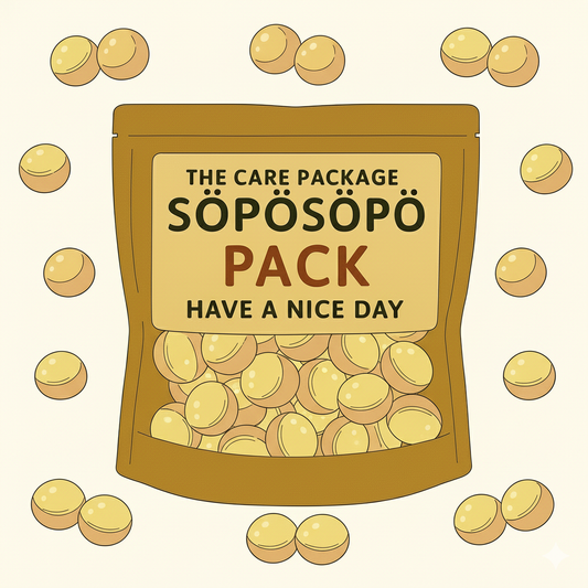 SÖPÖSÖPÖ Scandinavian Treat Pack – BUBS Banana Toffee Ovals Candy 90g – Vegan Swedish Candy with Creamy Banana & Caramel Taste – soposopo pack