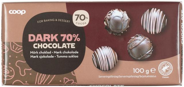 Coop Baking Chocolate 70% Dark 100g | Soposopo