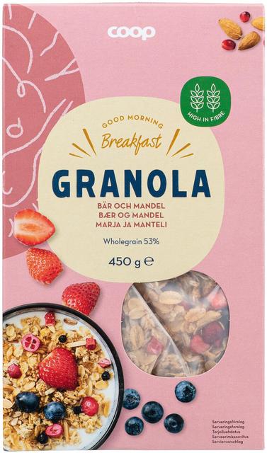 Coop Granola Berry and Almond 450 g | Soposopo